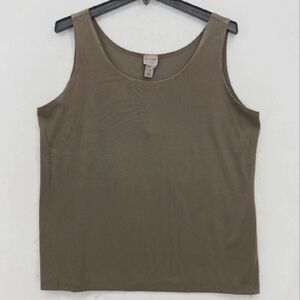 Chico's Easywear Timeless Tank Top Women's 1 Brown Stretch Slinky Knit Casual